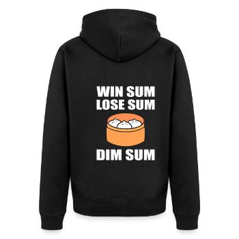 Win Sum Lose Sum Dim Sum Chinesischer Koch - Unisex Premium Bio Zip Hoodie - Schwarz - Hinten - Nico (187cm)
