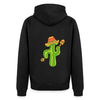Cinco De Mayo Cactus Pflanzenbiologe - Unisex Premium Bio Zip Hoodie - Schwarz - Hinten - Nico (187cm)