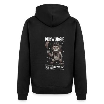 Pukwudgie, Cryptid, Folklore, Myths, Cryptozoologist - Unisex Premium Organic Zip Hoodie - black - Back - Nico (187cm)