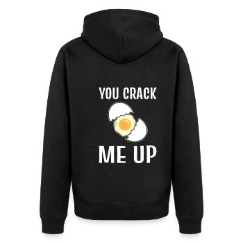 You Crack Me Up Persönlicher Koch - Unisex Premium Bio Zip Hoodie - Schwarz - Hinten - Nico (187cm)
