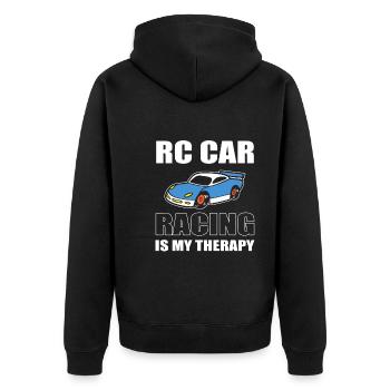RC -Rennen RC -Enthusiast - Unisex Premium Bio Zip Hoodie - Schwarz - Hinten - Nico (187cm)