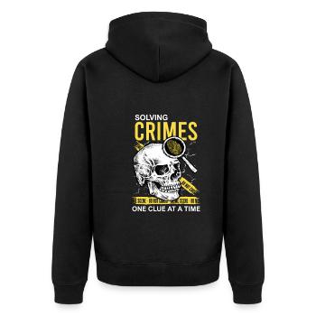 Pathologe, Forensik-experte, Tatortanalytiker - Unisex Premium Bio Zip Hoodie - Schwarz - Hinten - Nico (187cm)
