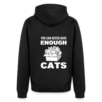 Katzenliebhaber Tierpfleger - Unisex Premium Bio Zip Hoodie - Schwarz - Hinten - Nico (187cm)