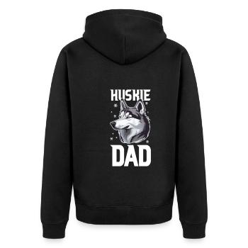 Chien de traîneau Huskie Alaska Sports d’hiver - Veste à capuche bio Premium Unisexe - noir - Dos - Nico (187cm)