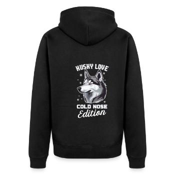 Chien de traîneau Huskie Alaska Sports d’hiver - Veste à capuche bio Premium Unisexe - noir - Dos - Nico (187cm)