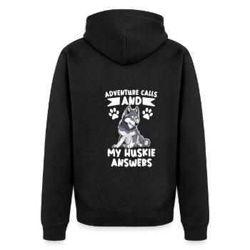 Chien de traîneau Huskie Alaska Sports d’hiver - Veste à capuche bio Premium Unisexe - noir - Dos - Nico (187cm)