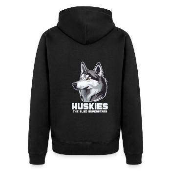 Chien de traîneau Huskie Alaska Sports d’hiver - Veste à capuche bio Premium Unisexe - noir - Dos - Nico (187cm)