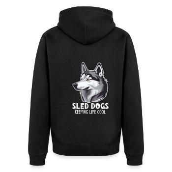 Chien de traîneau Huskie Alaska Sports d’hiver - Veste à capuche bio Premium Unisexe - noir - Dos - Nico (187cm)