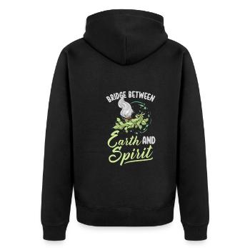 Smudge Sage Feder Spirituelle Hexerei Meditieren - Unisex Premium Bio Zip Hoodie - Schwarz - Hinten - Nico (187cm)