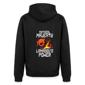 Lamassu Ancienne Mésopotamie Taureau ailé - Veste à capuche bio Premium Unisexe - noir - Dos - Nico (187cm)
