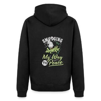 Smudge Sage Feder Spirituelle Hexerei Meditieren - Unisex Premium Bio Zip Hoodie - Schwarz - Hinten - Nico (187cm)