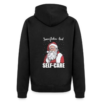 Mental Health Christmas Anti-Christmas - Unisex Premium Organic Zip Hoodie - black - Back - Nico (187cm)