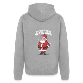 Psychische Gesundheit Weihnachten Anti-weihnachten - Unisex Premium Bio Zip Hoodie - Grau meliert - Hinten - Nico (187cm)