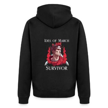 Jules César Histoire romaine Empire romain - Veste à capuche bio Premium Unisexe - noir - Dos - Nico (187cm)