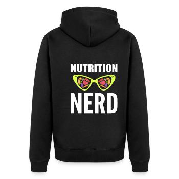 Nutrition Nerd Registrierter Ernährungsberater - Unisex Premium Bio Zip Hoodie - Schwarz - Hinten - Nico (187cm)