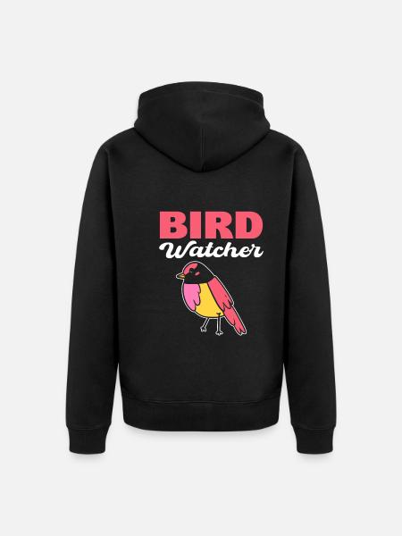 Bird Watcher Vogelbegeisterte - Unisex Premium Bio Zip Hoodie - Schwarz