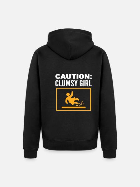 Ungeschicktes Mädchen Hausmeister - Unisex Premium Bio Zip Hoodie - Schwarz