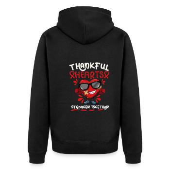 Gesunder Herzschlag Februar-herzbewusstsein - Unisex Premium Bio Zip Hoodie - Schwarz - Hinten - Nico (187cm)