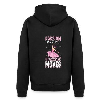 Ballett Ballerina Tanz Tänzerin Tanz Ballett - Unisex Premium Bio Zip Hoodie - Schwarz - Hinten - Nico (187cm)