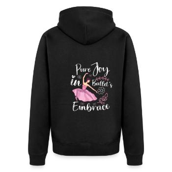 Ballett Ballerina Tanz Tänzerin Tanz Ballett - Unisex Premium Bio Zip Hoodie - Schwarz - Hinten - Nico (187cm)