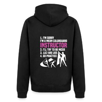 Winter Guard Instructor Colorguard Captain Gift - Unisex Premium Organic Zip Hoodie - black - Back - Nico (187cm)