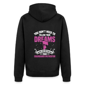Winter Guard Instructor Colorguard Captain Gift - Unisex Premium Organic Zip Hoodie - black - Back - Nico (187cm)