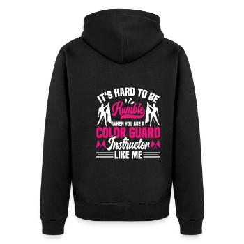 Winter Guard Instructor Colorguard Captain Gift - Unisex Premium Organic Zip Hoodie - black - Back - Nico (187cm)