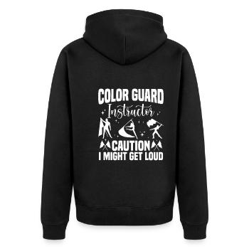 Winter Guard Instructor Colorguard Captain Gift - Unisex Premium Organic Zip Hoodie - black - Back - Nico (187cm)