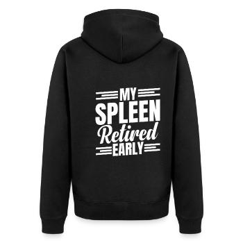 Spleen Surgery Surviving Spleen Removal - Unisex Premium Organic Zip Hoodie - black - Back - Nico (187cm)