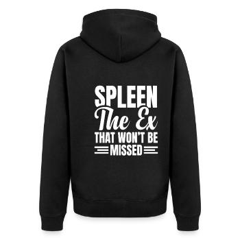 Spleen Surgery Surviving Spleen Removal - Unisex Premium Organic Zip Hoodie - black - Back - Nico (187cm)