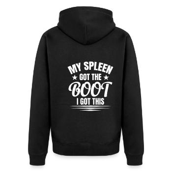 Spleen Surgery Surviving Spleen Removal - Unisex Premium Organic Zip Hoodie - black - Back - Nico (187cm)