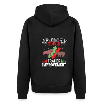 Börsenhändler, Forex-händler, Anlegerhandel - Unisex Premium Bio Zip Hoodie - Schwarz - Hinten - Nico (187cm)