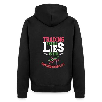 Börsenhändler, Forex-händler, Anlegerhandel - Unisex Premium Bio Zip Hoodie - Schwarz - Hinten - Nico (187cm)