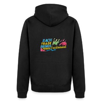 Börsenhändler, Forex-händler, Anlegerhandel - Unisex Premium Bio Zip Hoodie - Schwarz - Hinten - Nico (187cm)