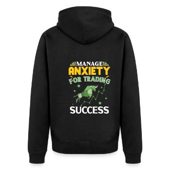 Börsenhändler, Forex-händler, Anlegerhandel - Unisex Premium Bio Zip Hoodie - Schwarz - Hinten - Nico (187cm)