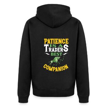 Börsenhändler, Forex-händler, Anlegerhandel - Unisex Premium Bio Zip Hoodie - Schwarz - Hinten - Nico (187cm)
