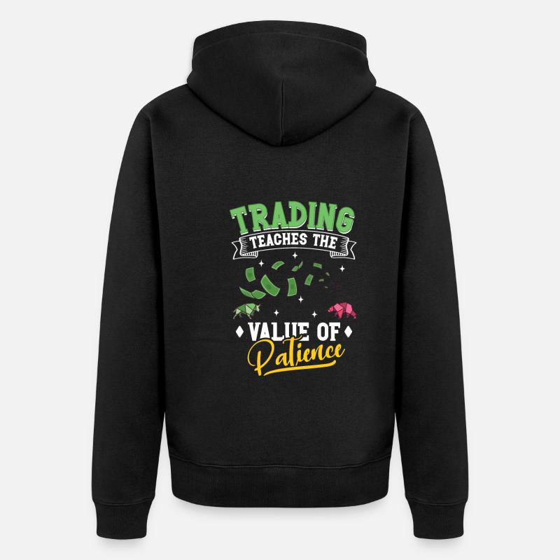 Börsenhändler, Forex-händler, Anlegerhandel - Unisex Premium Bio Zip Hoodie - Schwarz