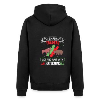 Börsenhändler, Forex-händler, Anlegerhandel - Unisex Premium Bio Zip Hoodie - Schwarz - Hinten - Nico (187cm)
