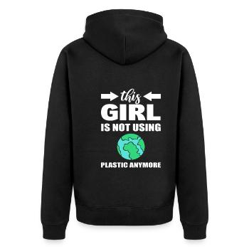 Erde Tag Naturschützer - Unisex Premium Bio Zip Hoodie - Schwarz - Hinten - Nico (187cm)