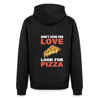 Pizza -Liebhaber Pizzaiolo - Unisex Premium Bio Zip Hoodie - Schwarz - Hinten - Nico (187cm)