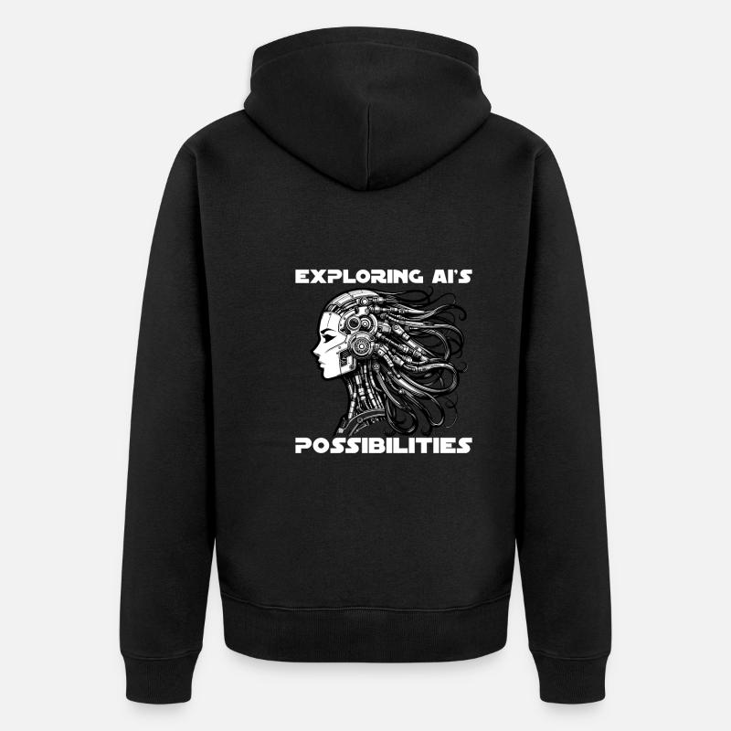 Artificial Intelligence, Machine Learning, Data - Unisex Premium Organic Zip Hoodie - black