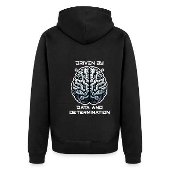 Künstliche Intelligenz, Maschinelles Lernen, Daten - Unisex Premium Bio Zip Hoodie - Schwarz - Hinten - Nico (187cm)