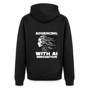 Künstliche Intelligenz, Maschinelles Lernen, Daten - Unisex Premium Bio Zip Hoodie - Schwarz - Hinten - Nico (187cm)