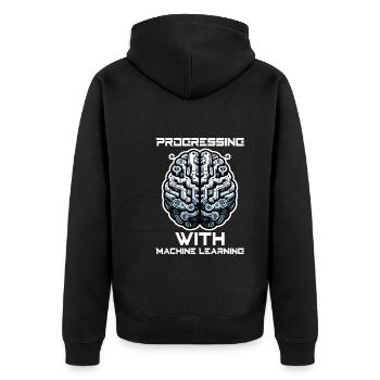 Künstliche Intelligenz, Maschinelles Lernen, Daten - Unisex Premium Bio Zip Hoodie - Schwarz - Hinten - Nico (187cm)