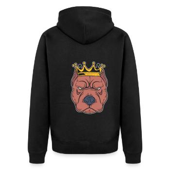 Königshund Tierarzt - Unisex Premium Bio Zip Hoodie - Schwarz - Hinten - Nico (187cm)