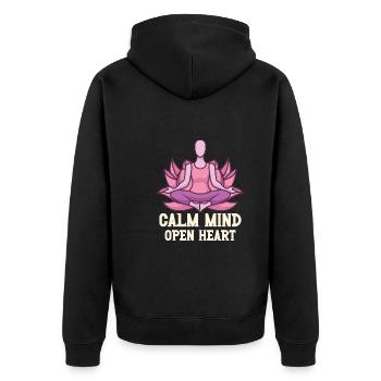 Yoga Mindfulness Practic Meditation Manifestation - Unisex Premium Bio Zip Hoodie - Schwarz - Hinten - Nico (187cm)