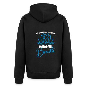 Yoga Mindfulness Practic Meditation Manifestation - Unisex Premium Bio Zip Hoodie - Schwarz - Hinten - Nico (187cm)