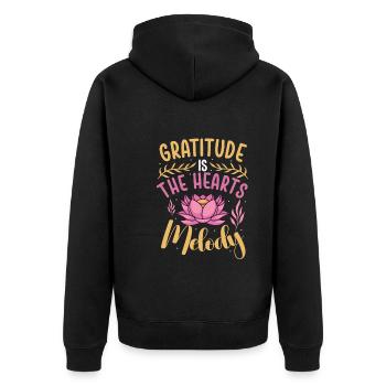 Yoga Mindfulness Practic Meditation Manifestation - Unisex Premium Bio Zip Hoodie - Schwarz - Hinten - Nico (187cm)