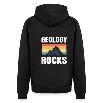 Geology Rocks Geologe - Unisex Premium Bio Zip Hoodie - Schwarz - Hinten - Nico (187cm)