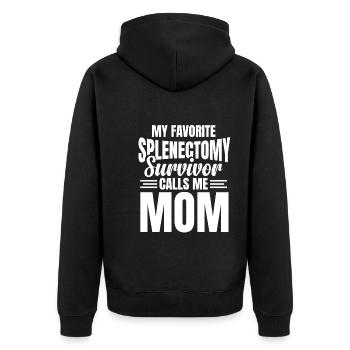 Spleen Surgery Surviving Spleen Removal - Unisex Premium Organic Zip Hoodie - black - Back - Nico (187cm)